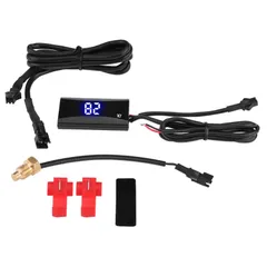 新品 オートバイ温度計 水温ゲージ デジタル温度計 プラスチック+ LED材質 防水性 DC12V 青いライト表示 メーター5.7 * 3 * 1.3cm ケーブル長50cm センサーケーブルとターミナル付き オートバイ改造用
