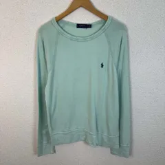 POLO RALPH LAUREN ポロラルフローレン スウェット ワンポイントロゴ ライトグリーン Mサイズ レディース 古着 アメカジ
