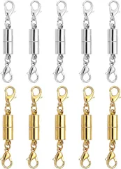 【在庫処分】ネックレス 留め具 10個セット マグネット クラスプ 簡単装着 磁気クラスプ エンドパーツ ジュエリー用 延長用金具 DIY用 クラフト作り アクセサリーパーツ