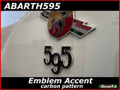 ABARTH595 アバルト595 エンブレムアクセントデカール　カーボン　3枚