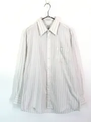 古着 90s Yves Saint Laurent マルチ ストライプ コットン ドレス シャツ 16 1/2