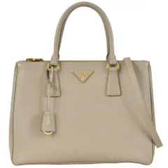 プラダ PRADA ガレリア ラージ ハンドバッグ 2WAY サフィアーノ 1BA274 ベージュ レディース【中古】