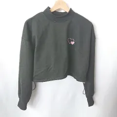 ◇ clear クリア ハート刺繍 長袖 スウェットトレーナー サイズF ブラック系 レディース E  【1407020059978】のサムネイル