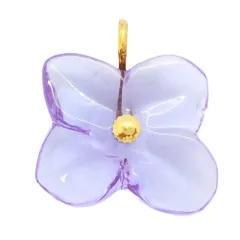 バカラ Baccarat フラワーモチーフ ペンダントトップ K18 パープル ゴールド【中古】