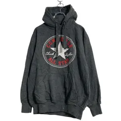 CONVERSE プリント スウェット パーカー S グレー コンバース プルオーバー 古着卸 アメリカ仕入 a608-6957