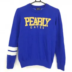 【超美品】パーリーゲイツ セーター ブルー×オレンジ 裏地付き カシミヤ レディース 1(M) ゴルフウェア 2023年モデル PEARLY GATES