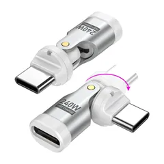 新着商品 USB-C 変換アダプタ PD240W 540°回転可【2個セット】タイプC 変換アダプタ 急速充電可 データ転送可 片MacBook Pro/Phone15/15 Pro/Galaxy/Google Pixel対応 (ホワイト)