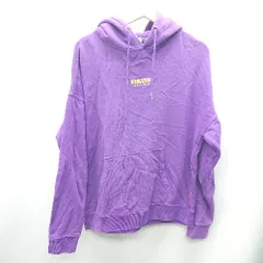 ◇ ⊇ VISION STREET WEAR ロゴ刺<!-利用不可文字-!> 長袖 パーカー サイズM パープル メンズ レディース E  【1409240001409】