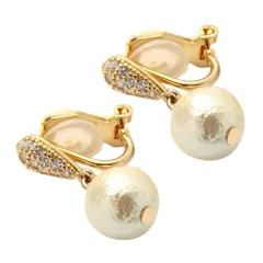 【ゴールド×クリップ式イヤリング】[Cream dot. クリームドット公式] イヤリング レディース 金属アレルギー ニッケルフリー シリコンカバー 揺れる ネジ式 クリップ式 ビジュー コットンパール パヴェ 上品 エレガント
