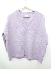 ◇ URBAN RESEARCH DOORS アーバン リサーチ Vネック ウール100% 長袖 ニット セーター サイズF パープル レディース P  【1406240020447】