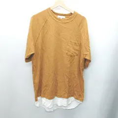 ◇ A day in the life UNITED ARROWS アデイインザライフ ユナイテッドアローズ 半袖 Tシャツ サイズL キャメル系 メンズ E  【1407020012225】