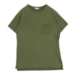 Engineered Garments エンジニアードガーメンツ 無地 クロスネック ポケット 半袖 Ｔシャツ オリーブ系 M【中古】