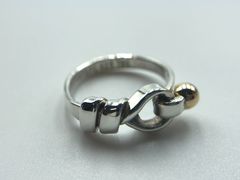 【管理番号63】 TIFFANY＆Co.  ティファニー フック＆アイ リング 7号 SV925 K18 コンビ ジュエリー