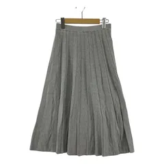 INDIVI インディヴィ プリーツ ロング ニットスカート size36/ライトグレー