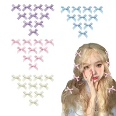 【特価商品】ヘアクリップ 蝶結 ミニ レディース ヘアピン 髪留め ヘアピン リボンクリップ 女性 ヘアアクセ 40個セット 誕生日 4色 小さめ 結婚式 髪飾り リボン 入学式 happykau