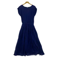 URBAN RESEARCH DOORS アーバンリサーチドアーズ フレンチスリーブ ロングワンピース sizeOne/ブルー