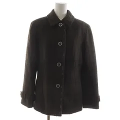 クレージュ courreges ステンカラーコート チェック柄 長袖 ショート丈 アンゴラ混 9AR 茶 ETJAM-04990 /RR