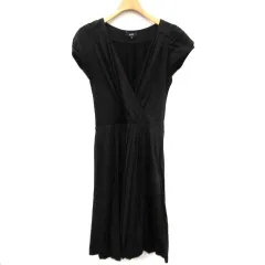ロペ ROPE ワンピース 半袖 プリーツ 無地 黒 7 /DJ