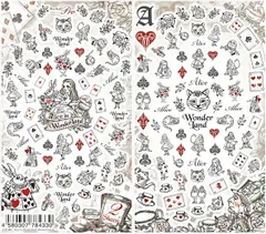 【人気商品】アート材 モノクローム アリスインワンダーランド ネイルシール 写ネイルプロ