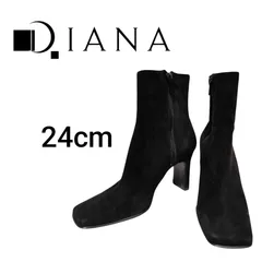 ダイアナ★DIANA ★ スエード ショートブーツ ブラック 24cm