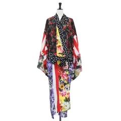 【美品】DOLCE&GABBANA ドルチェ&ガッバーナ コート ブラック系 黒 サイズ:38 / フラワー ドット ストライプ ガウン コート / イタリア製 / アウター ジャケット 羽織り【レディース】【中古】のサムネイル