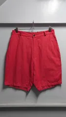 90’s HELLOHELLO USA製 カラーデニム ショーツ レッド 30インチ TALONジップ ショートパンツ