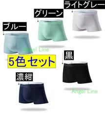 624036　5色組男性用立体裁断アイスシルク生地ボクサーパンツ3A級抗菌L
