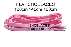 シューレース Pink×Black 平紐 靴紐 SHOELACES