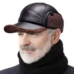 [ALVEIN] メンズ 耳当て付き 帽子 防寒 防風 キャップ 裏ボア ゴルフ コンパクト 紳士 屋外作業 登山 自転車 釣り (JP, アルファベット, Free Size, ダークブラウン) [ダークブラウン] [Free Size]