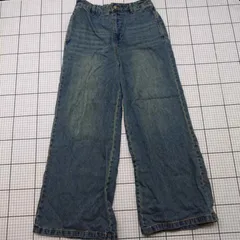 ◇ Θ CLEL クレイル コットン100％ バックウエストゴム デニムワイドストレートパンツ サイズM ブルー系 メンズ E  【1509100023548】