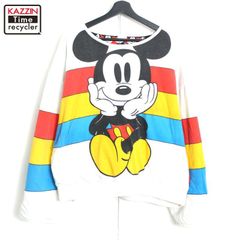 80s vintage ミッキーマウス Mickey Mouse 総柄 リバーシブル スウェット トレーナー メンズ XLサイズ相当