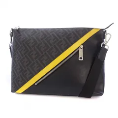 フェンディ FENDI ダイアゴナル メッセンジャーバッグ セカンドバッグ 2WAY ファブリック ズッカ柄 切替 黒 グレー 7VA470 /KH ■OHのサムネイル
