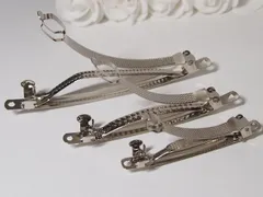 【新着】バレッタ 金具 30個セット 3サイズx10個 6cm 8cm 10cm 2段式 髪飾 クリップ ハンドメイド 手作り用金具