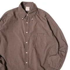90’s USA製 ブルックスブラザーズ ギンガムチェック コットン ボタンダウンシャツ (15 1/2-R) 紺×タン系 アメリカ製 オールド ポロカラー アメリカ古着 USED ビンテージ ヴィンテージ
