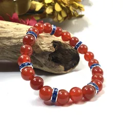 パワーストーン ブレスレット 赤瑪瑙 天然石ブレス （ブルー）レディース 女性  数珠ブレス 開運 プレゼント ギフト [20]