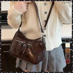 レトロショルダーバッグ ハートチャーム付 レディース 斜め掛け鞄 PUレザー肩掛けカバン 大人可愛いミニ鞄 韓国風 カジュアル ハンドバッグ 多収納 ストリート鞄 2wayおしゃれ鞄 合皮バッグ手提げ鞄 無地フェイクレザー