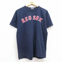 L/古着 マジェスティック 半袖 ビンテージ Tシャツ メンズ 00s MLB ボストンレッドソックス ジョシュベケット 19 コットン クルーネック 紺