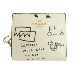 COACH コーチ JEAN-MICHEL BASQUIAT Wallet / ジャン＝ミシェル バスキア | スナップ ウォレット 二つ折り 財布 | コンパクト チャーム | アイボリー | ブランド ファッション アイテム 小物【レディース】【中古】
