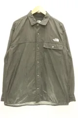 【中古】 THE NORTH FACE メンズ長袖シャツ L NYLON DENIM NUPTSE SHIRT THE NORTH FACE L グレー 灰 ロゴ