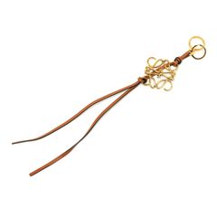ロエベ / LOEWE　アナグラム チャーム / キーホルダー / キーリング　C821232X01　クラシックカーフ/真鍮　ゴールド/タン 【中古】 商品番号 S-158572