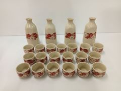 九谷焼　徳利4　お猪口19　梅柄【中古品】