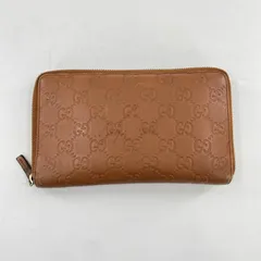 【中古】GUCCI GGシマ ラウンドジップウォレット 長財布 ブラウン グッチ[10]