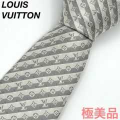 ルイヴィトン マイクロダミエ ライトブルー シルバー ネクタイ 102266  