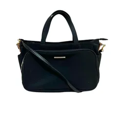 LO3 ANNA GABETTI アンナガベッティ ショルダー ハンドバッグ ブラック レディース