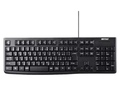 【新品・2営業日で発送】BUFFALO バッファロー USB接続 有線スタンダードキーボード ブラック(BSKBU100BK)