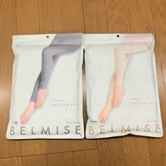 新品 BELMISE ベルミス スリープ プラス HEALING FIT パジャマ レギンス 着圧タイツ 着圧スパッツ 2点セット M グレー/ベージュ 加圧 ルームウェア ナイトウェア レディース 未使用