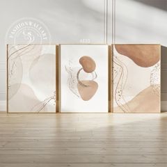 **専用**A3 アートポスター 抽象画 ベージュ モダン 3枚セット ミニマル 北欧風 3枚セット ポスターのみ 4633