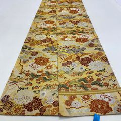 丸帯 アンティーク ヴィンテージ 全通 金帯 434cm 花嫁衣装 貸衣装 中古 リサイクル 結婚式 婚礼 着付け 舞台 きもの 着物 4146