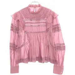 20SS イザベルマランエトワール レース 刺繍 フリル ブラウス 34 ピンク