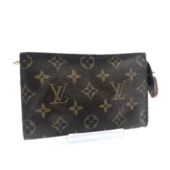 LOUIS VUITTON ルイヴィトン　モノグラム　バケット付属ポーチ　PVC ブラウン　ゴールド金具　フランス製